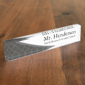 Porte-nom Pour Bureau Professeur de gris professionnel (Taille)