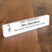 Porte-nom Pour Bureau Professeur de musique (Taille)