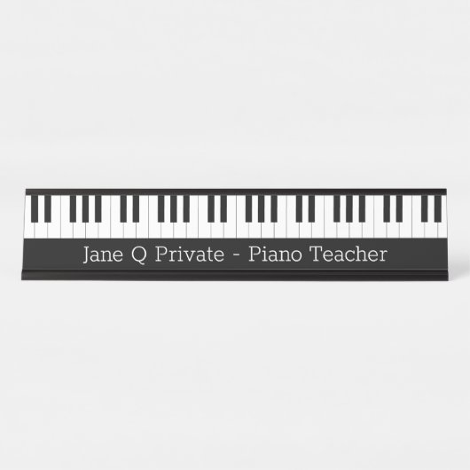 Porte-nom Pour Bureau Professeur de piano (Devant)
