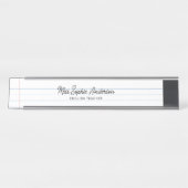 Porte-nom Pour Bureau Professeur de style bloc-notes blanc (Devant)