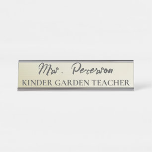 Porte-nom Pour Bureau Professeur dégradé jaune personnalisé