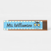 Porte-nom Pour Bureau Professeur Éducateur Bibliothécaire Chouette profe (Devant)