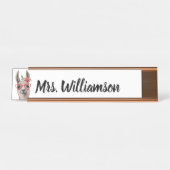 Porte-nom Pour Bureau Professeur Éducateur Cute professionnelle Llama (Devant)