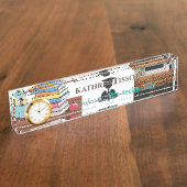 Porte-nom Pour Bureau Professeur en acrylique biotechnologique (Taille)