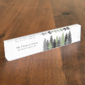 Porte-nom Pour Bureau Professeur inspiré par la nature professionnelle (Taille)