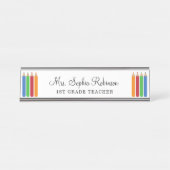 Porte-nom Pour Bureau Professeur moderne personnalisé (Devant)