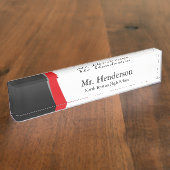 Porte-nom Pour Bureau Professeur professionnel Black Grey et Red (Taille)