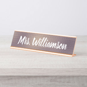 Porte-nom Pour Bureau Professeur Professionnel Monogramme