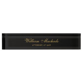 Porte-nom Pour Bureau Professional Black Lawyer Desk Name Plate Custom O (Devant)