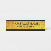 Porte-nom Pour Bureau Professional Modern Black and Gold Office (Devant)