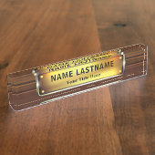 Porte-nom Pour Bureau Professional Modern Black and Gold Office (Taille)