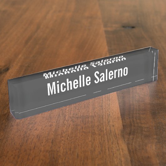 Porte-nom Pour Bureau Professional Modern Grey Creative Lisible (Taille)