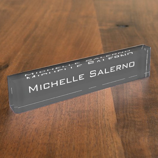 Porte-nom Pour Bureau Professional Modern Grey Creative Plain (Taille)
