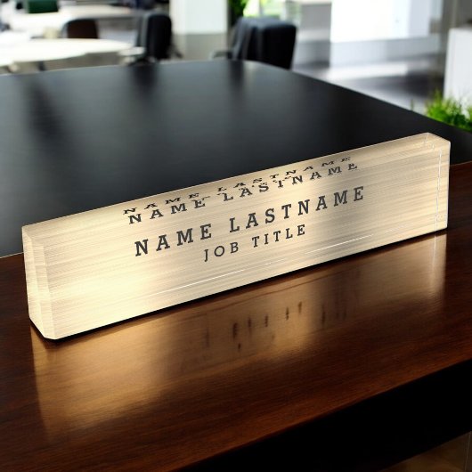 Porte-nom Pour Bureau Professionnel élégant Gold Classy Business