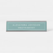 Porte-nom Pour Bureau Professionnel et moderne Green Pastel (Devant)