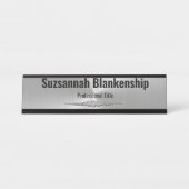 Porte-nom Pour Bureau Professionnel Faux Metallic Custom  (Devant)