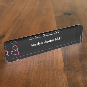 Porte-nom Pour Bureau Professionnel Médicale Santé des femmes