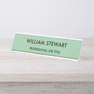 Porte-nom Pour Bureau Professionnel Minimaliste Mint Green Employé