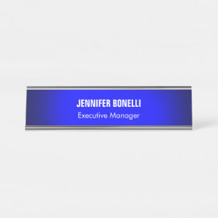 Porte-nom Pour Bureau Professionnel minimaliste moderne bleu ajouter vot