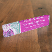 Porte-nom Pour Bureau Professionnel Moderne Agate Élégant (Taille)