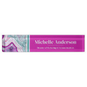 Porte-nom Pour Bureau Professionnel Moderne Agate Élégant (Devant)