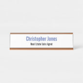 Porte-nom Pour Bureau Professionnel moderne Élégant Simple Business Offi (Devant)