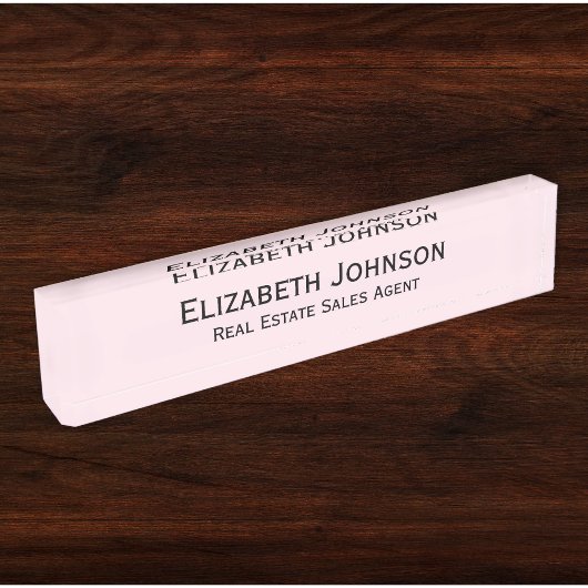 Porte-nom Pour Bureau Professionnel moderne Light Pink