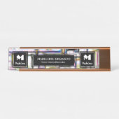 Porte-nom Pour Bureau Professionnel Moderne Monogramme Personnaliser (Devant)