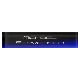 Porte-nom Pour Bureau Professionnel moderne Noir Bleu Business Nameplate