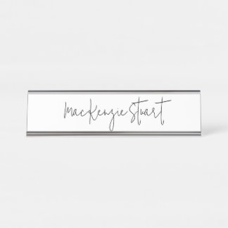 Porte-nom Pour Bureau Professionnel Noir Blanc Simple