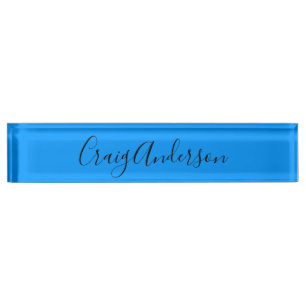 Porte-nom Pour Bureau Professionnel Plain Moderne Élégant Bleu Clair Chi