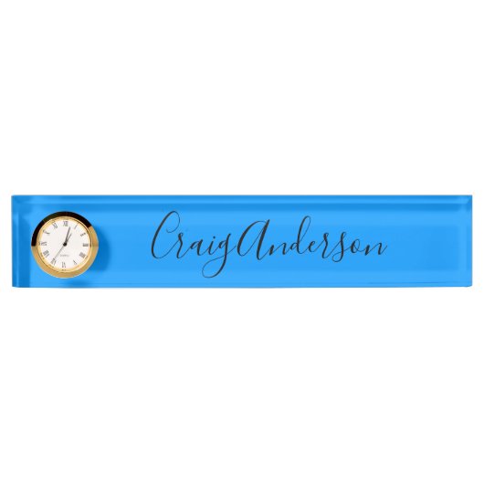Porte-nom Pour Bureau Professionnel Plain Moderne Élégant Bleu Clair Chi (Devant)