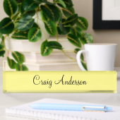 Porte-nom Pour Bureau Professionnel Plain Moderne Élégant Jaune clair