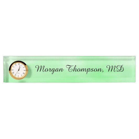 Porte-nom Pour Bureau Professionnel Simple Moderne Vert (Devant)