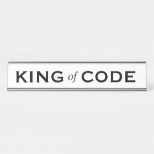 Porte-nom Pour Bureau Programmeur informatique-cadeaux Roi de code amusa