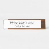 Porte-nom Pour Bureau Propre, élégant "S'il vous plaît, asseyez-vous !" (Devant)