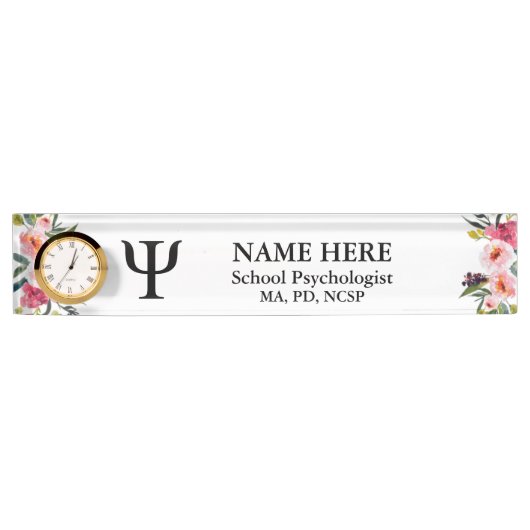 Porte-nom Pour Bureau Psychologue scolaire (Devant)