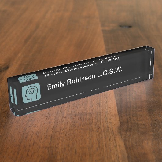 Porte-nom Pour Bureau Psychothérapie Conseil en santé mentale (Taille)