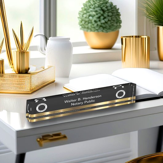 Porte-nom Pour Bureau Public Notaire Classique