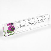 Porte-nom Pour Bureau Purple Pansy