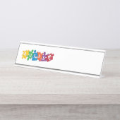 Porte-nom Pour Bureau Puzzle de l'autisme (Devant)