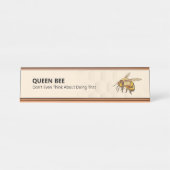 Porte-nom Pour Bureau Queen Bee and Honeypeb Watermark Gold Desk (Devant)