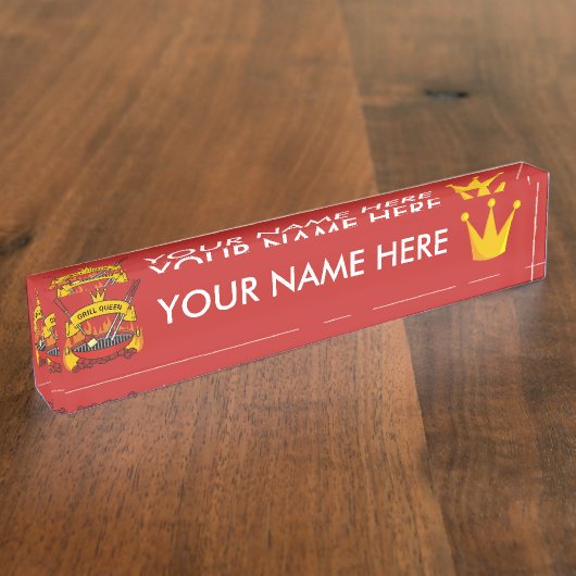 Porte-nom Pour Bureau Queen Grill (Taille)