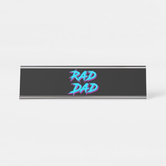 Porte-nom Pour Bureau Rad Papa Retro 80's (Devant)