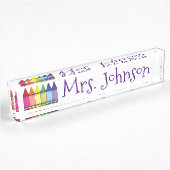 Porte-nom Pour Bureau Rainbow Crayons École d'art Enseignant