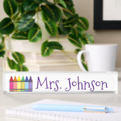 Porte-nom Pour Bureau Rainbow Crayons École d'art Enseignant