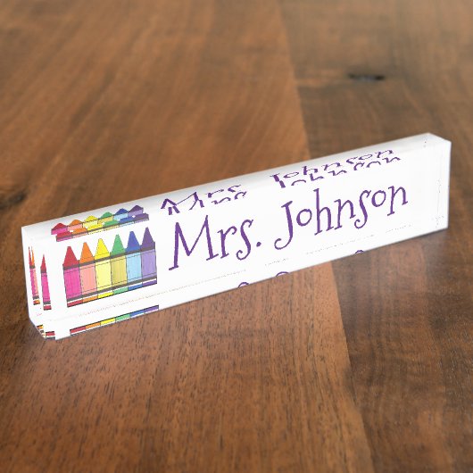 Porte-nom Pour Bureau Rainbow Crayons École d'art Enseignant (Taille)