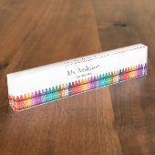 Porte-nom Pour Bureau Rainbow Crayons Nom du professeur Grade (Taille)