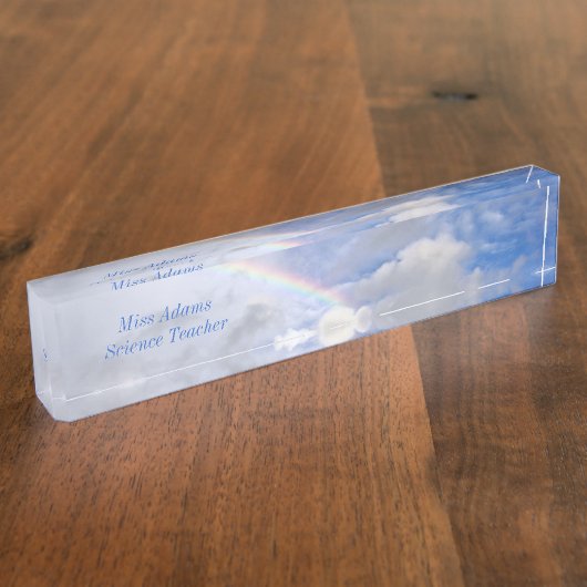 PORTE-NOM POUR BUREAU "RAINBOW IN CLOUDS" - NOM DU COMPTE (Taille)
