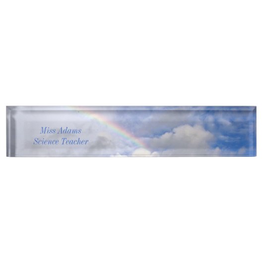 PORTE-NOM POUR BUREAU "RAINBOW IN CLOUDS" - NOM DU COMPTE (Devant)